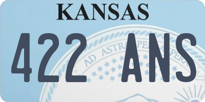 KS license plate 422ANS
