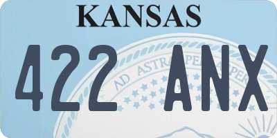 KS license plate 422ANX