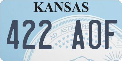 KS license plate 422AOF