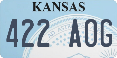 KS license plate 422AOG