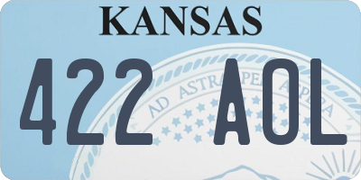 KS license plate 422AOL