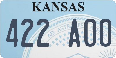 KS license plate 422AOO