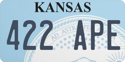 KS license plate 422APE