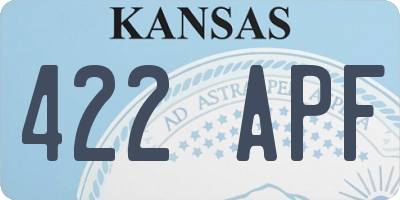 KS license plate 422APF