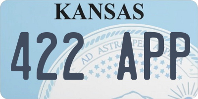 KS license plate 422APP