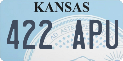 KS license plate 422APU