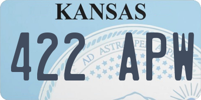 KS license plate 422APW