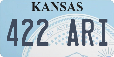 KS license plate 422ARI