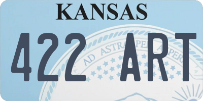 KS license plate 422ART
