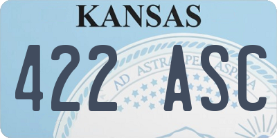 KS license plate 422ASC