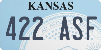 KS license plate 422ASF