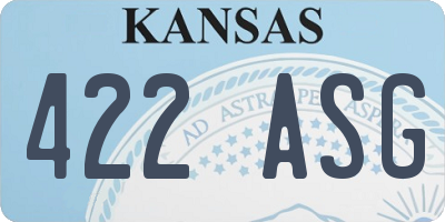 KS license plate 422ASG