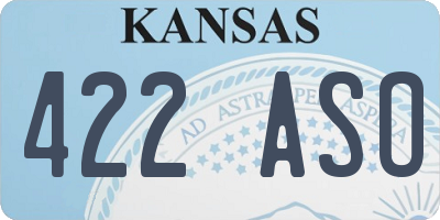 KS license plate 422ASO