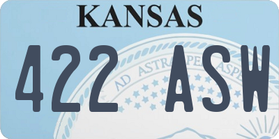 KS license plate 422ASW
