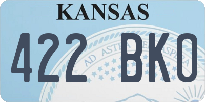 KS license plate 422BKO