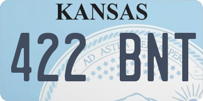 KS license plate 422BNT