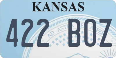 KS license plate 422BOZ