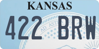 KS license plate 422BRW