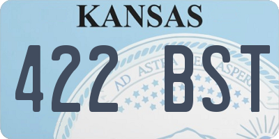 KS license plate 422BST