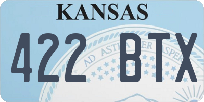 KS license plate 422BTX