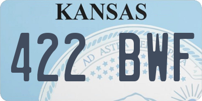 KS license plate 422BWF