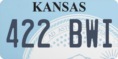 KS license plate 422BWI
