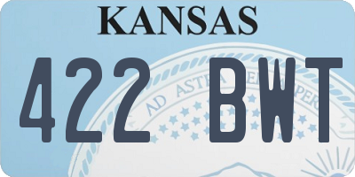 KS license plate 422BWT