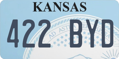 KS license plate 422BYD
