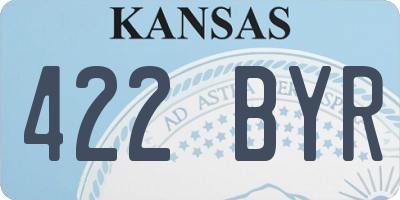KS license plate 422BYR