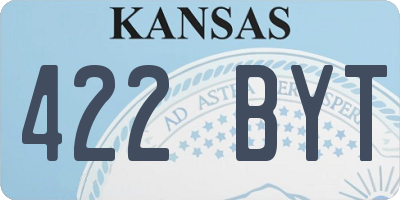 KS license plate 422BYT