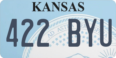KS license plate 422BYU
