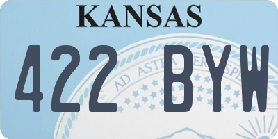 KS license plate 422BYW