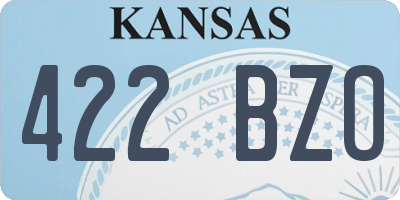KS license plate 422BZO
