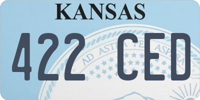 KS license plate 422CED