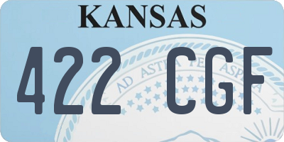 KS license plate 422CGF
