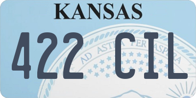 KS license plate 422CIL