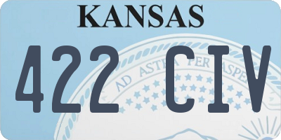 KS license plate 422CIV