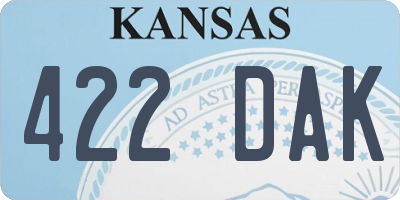 KS license plate 422DAK
