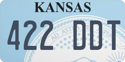 KS license plate 422DDT