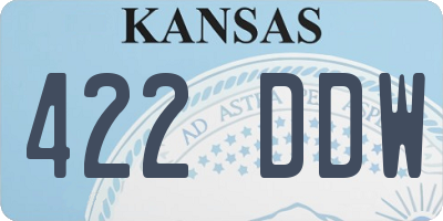 KS license plate 422DDW