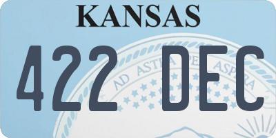 KS license plate 422DEC