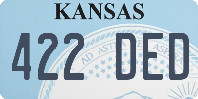 KS license plate 422DED