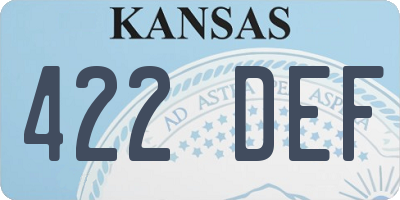 KS license plate 422DEF