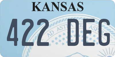 KS license plate 422DEG