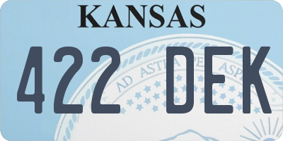 KS license plate 422DEK