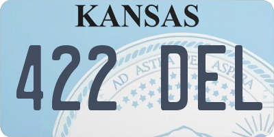 KS license plate 422DEL