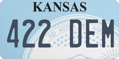 KS license plate 422DEM