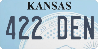 KS license plate 422DEN