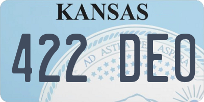 KS license plate 422DEO