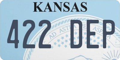 KS license plate 422DEP